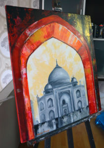 Taj Mahal painting by Melika Monjazi